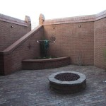 Outdoor Living Space with Hardscaping and Fire Pit