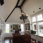 Office with Stained Glass and Built-In Storage