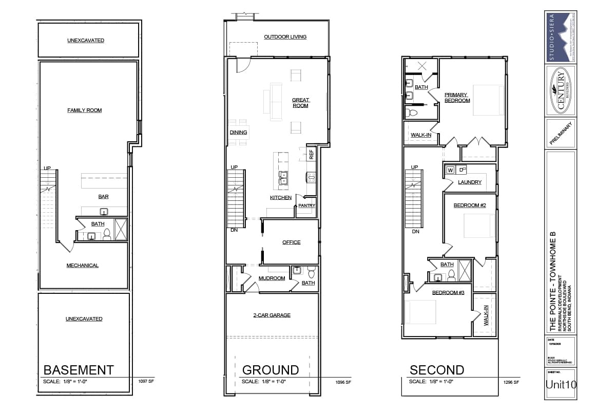 Riverpointe Townhome B - Unit 9 Floorplan Main